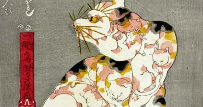猫や人が入り乱れる 浮世絵の寄せ絵 だまし絵 まとめ アート 日本画 浮世絵 Japaaan