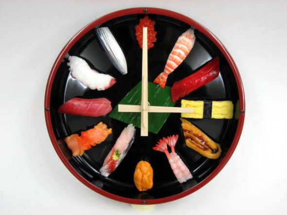 日本が誇る食品サンプルで作られた「寿司時計」がそのまますぎて潔いw