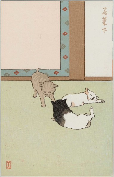 これはユルい 日本画家 梶田半古が源氏物語で描いたネコちゃんが可愛ゆるすぎる Japaaan