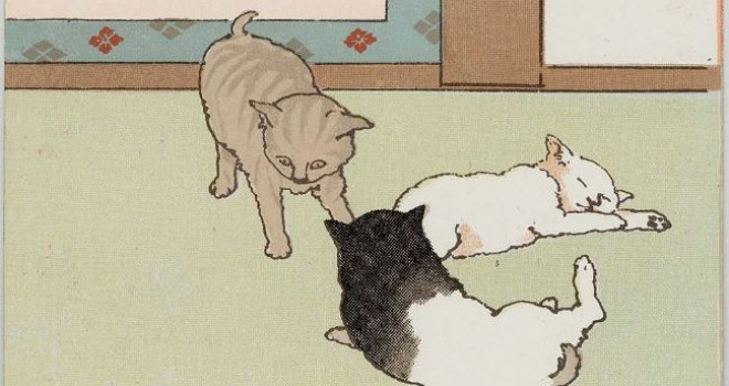 これはユルい 日本画家 梶田半古が源氏物語で描いたネコちゃんが可愛ゆるすぎる Japaaan