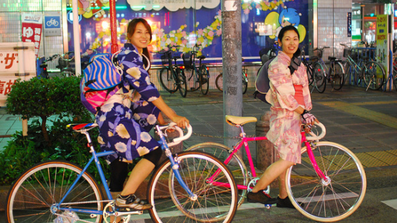 これは可愛い！自転車+浴衣ガール、この組み合わせは最強すぎる！ #kimono