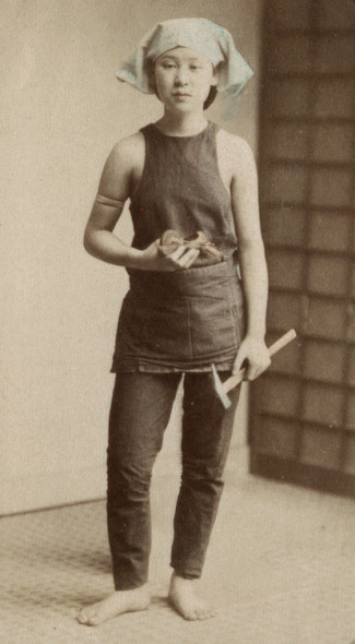 Woman with the tools of her trade.  1870’s, Japan.  National Museum of Denmark