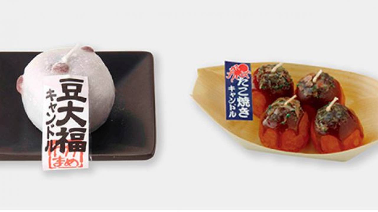 本物ソックリ！和菓子や日本酒がモチーフのお供え用ローソク「故人の好物シリーズ」