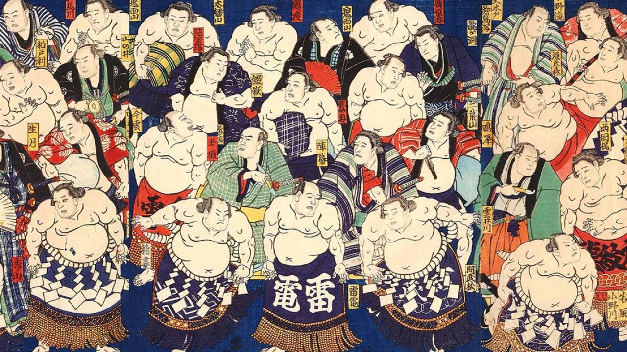 なんと総勢97名！江戸時代の大相撲力士を紹介した浮世絵「大日本大相撲勇力関取鏡」が見応えアリ