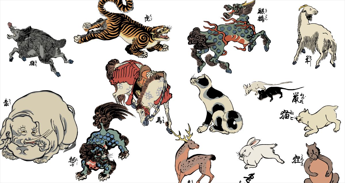 これは使えるぞーーっ 浮世絵に描かれた26種の動物がベクター素材になって無料ダウンロード公開 アート 日本画 浮世絵 Japaaan