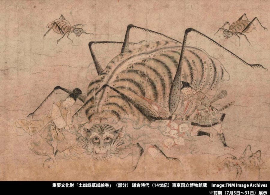 重要文化財「土蜘蛛草紙絵巻」（部分） 鎌倉時代（14世紀）東京国立博物館蔵 Image:TNM Image Archives ※前期（7月5日 ...