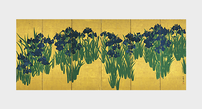 燕子花図屏風(右隻)　尾形光琳筆　日本・江戸時代　18世紀　根津美術館蔵