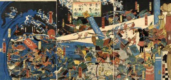 「青物魚軍勢大合戦之図」歌川広景／1859年（後期展示）