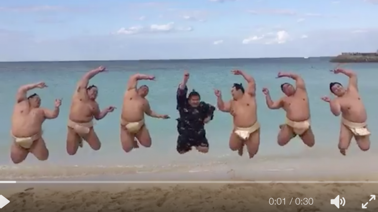 この無邪気さwww 沖縄ではしゃぐ7人の力士らの動画が可愛すぎる〜っ！
