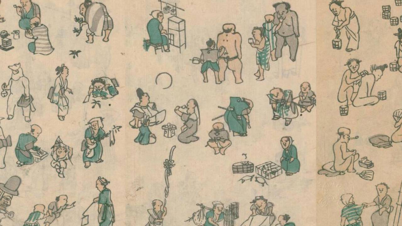 可愛すぎか！豆粒ほどの人々を所狭しと描いた江戸時代のキャワワ日本画「文鳳麁画」