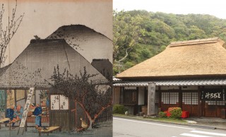 歌川広重の東海道五十三次に描かれた現存する茶店「丁子屋」が約40年ぶりの茅葺屋根の修復完了
