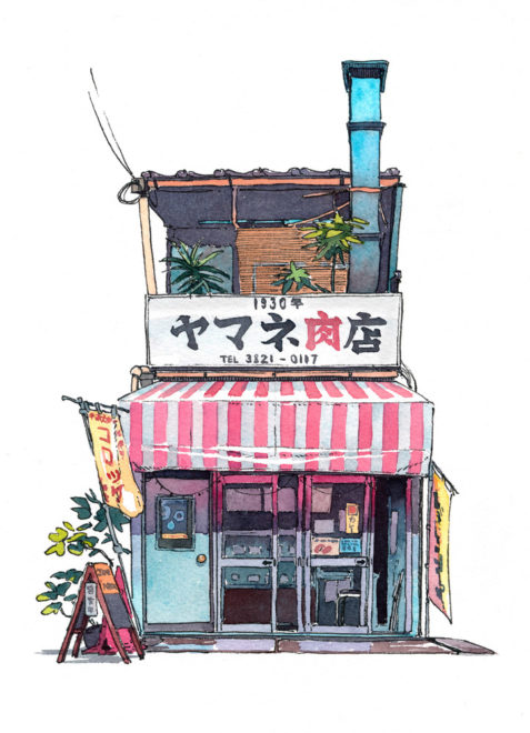 秒速で惚れたこの作風 哀愁漂うノスタルジックな東京の建物を描く Tokyo Storefronts が素晴らしい アート Japaaan イラスト