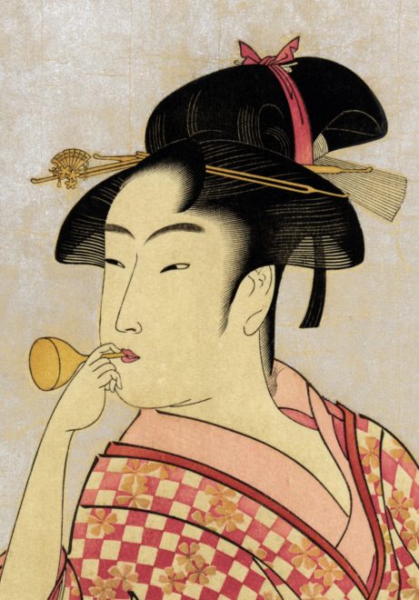 女子たちがよく使ってる写真加工アプリで浮世絵 ポッピンを吹く女 を加工してみる アート 日本画 浮世絵 Japaaan アプリ
