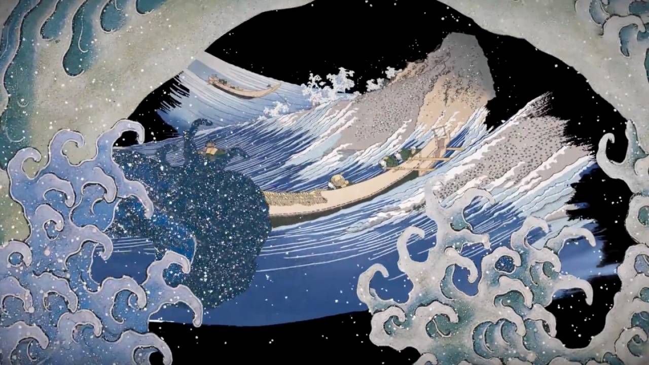 葛飾北斎が描いた様々な”水”を映像の中でつないだアート作品「北斎 水廻り」が壮大で美しい！