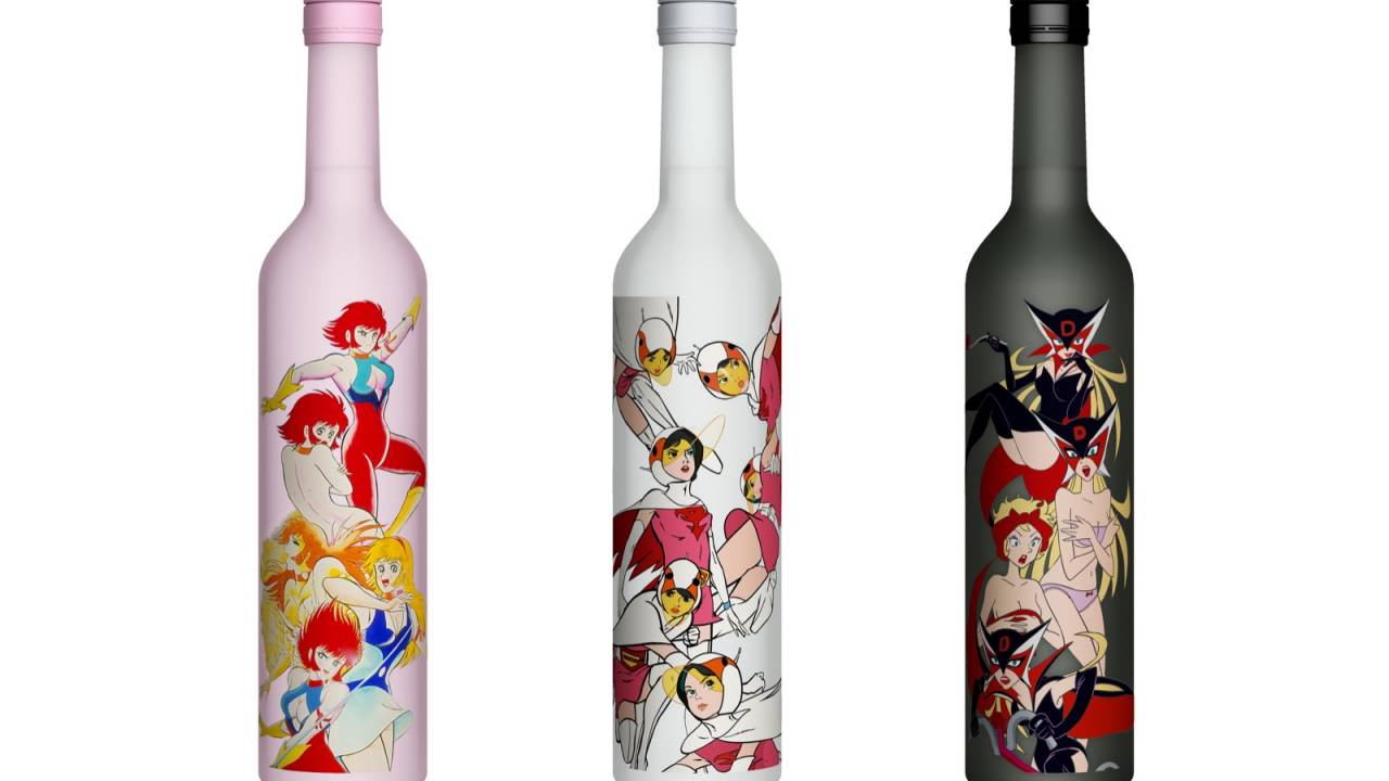 懐かしアニメの美女ヒロインたちが、なんと日本酒のボトルデザインになって登場！