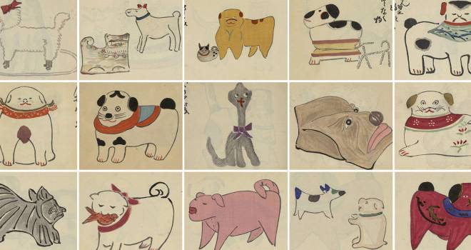 犬の民芸品や玩具を紹介した大正時代の作品 十二支画帖 犬の巻 が子供の絵みたいで可愛いすぎる アート Japaaan イラスト