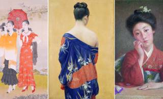 描かれた着物の実物も展示。明治〜昭和の女性のよそおいや美意識の変遷を辿る展覧会「モダン美人誕生」