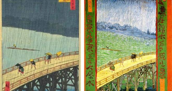 歌川広重の 名所江戸百景 とそれを模写したゴッホの作品を並べてみたら違いが面白い アート 日本画 浮世絵 Japaaan アート