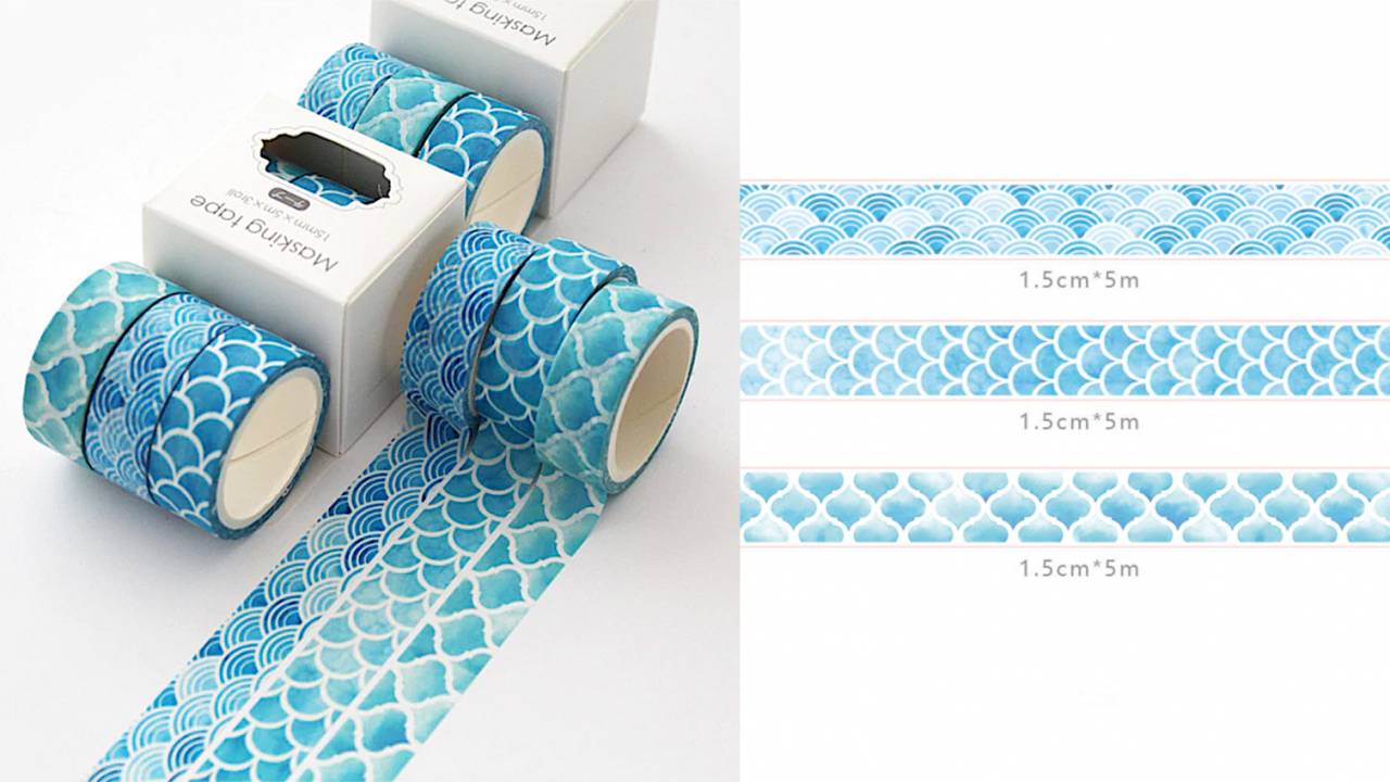 DIYで使いたいっ♪爽やかで涼し気な伝統文様のマスキングテープ「Ocean Washi Tape」