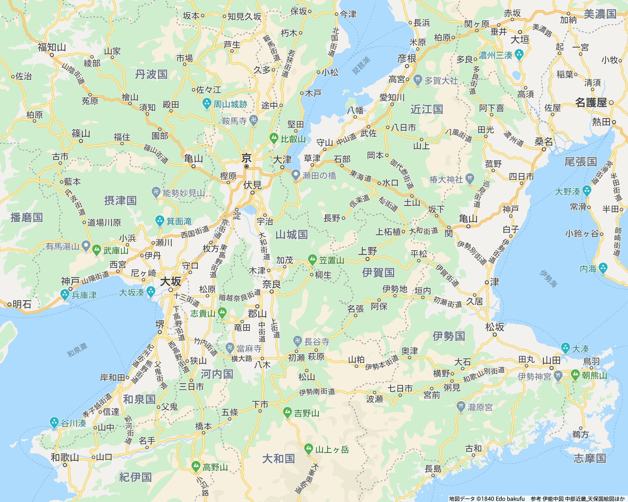 これはたまらん！江戸時代（1840年頃）の大阪・京都周辺をGoogleマップ