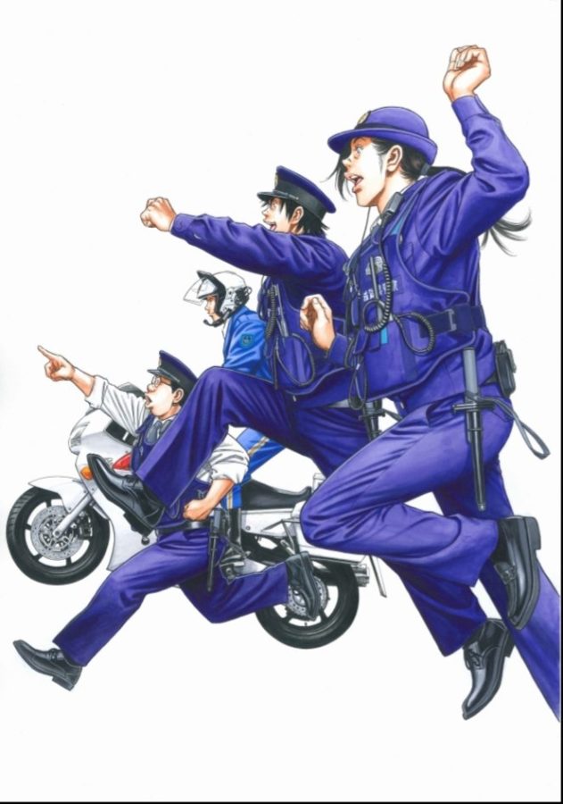 漫画家 森田まさのりによる滋賀県警察の採用ポスターイラストが躍動感