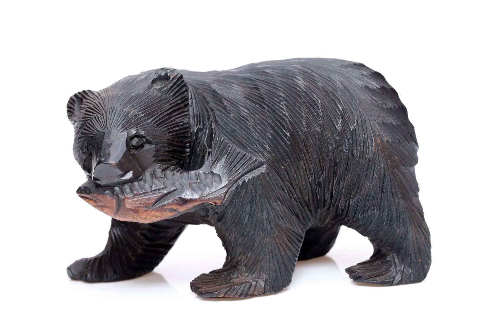 木彫り熊 鮭背負い 堀井民芸 郷土玩具 北海道 お土産 置物 