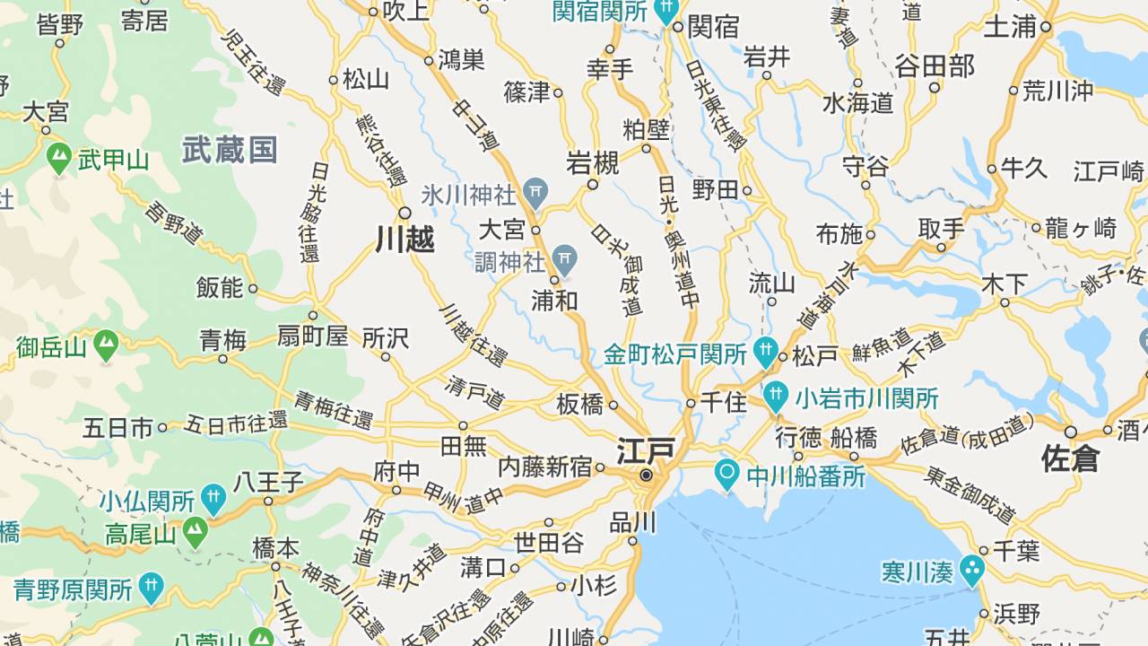 見ながらご飯三杯いける！古地図ファンにはたまらん「江戸時代の関東周辺のGoogleマップ風地図」がスゴい