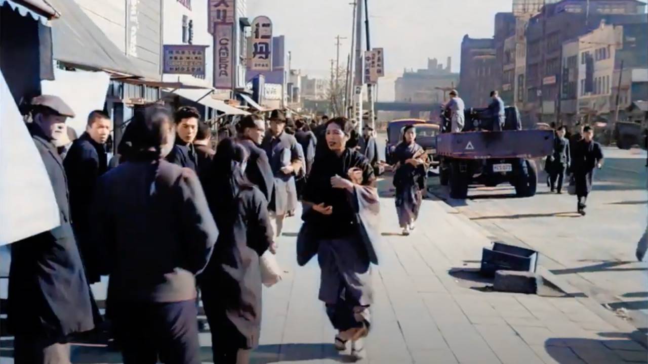 臨場感すごい！戦後間もない昭和時代の東京の街並みをAI技術でカラー映像化させた貴重な作品