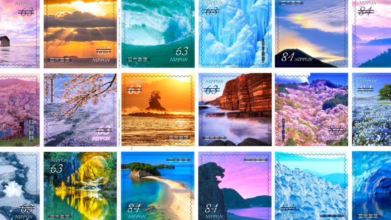 これ、ぜんぶ日本です！日本各地の美しい景観や自然現象による絶景を題材にした切手「自然の風景」が素晴らしい