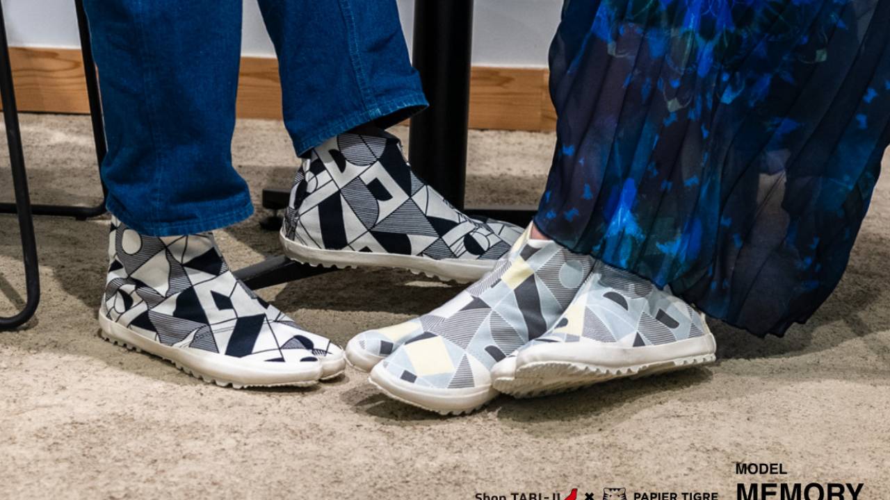 日本の履物文化とパリのデザインが融合した足袋スニーカーが新発売