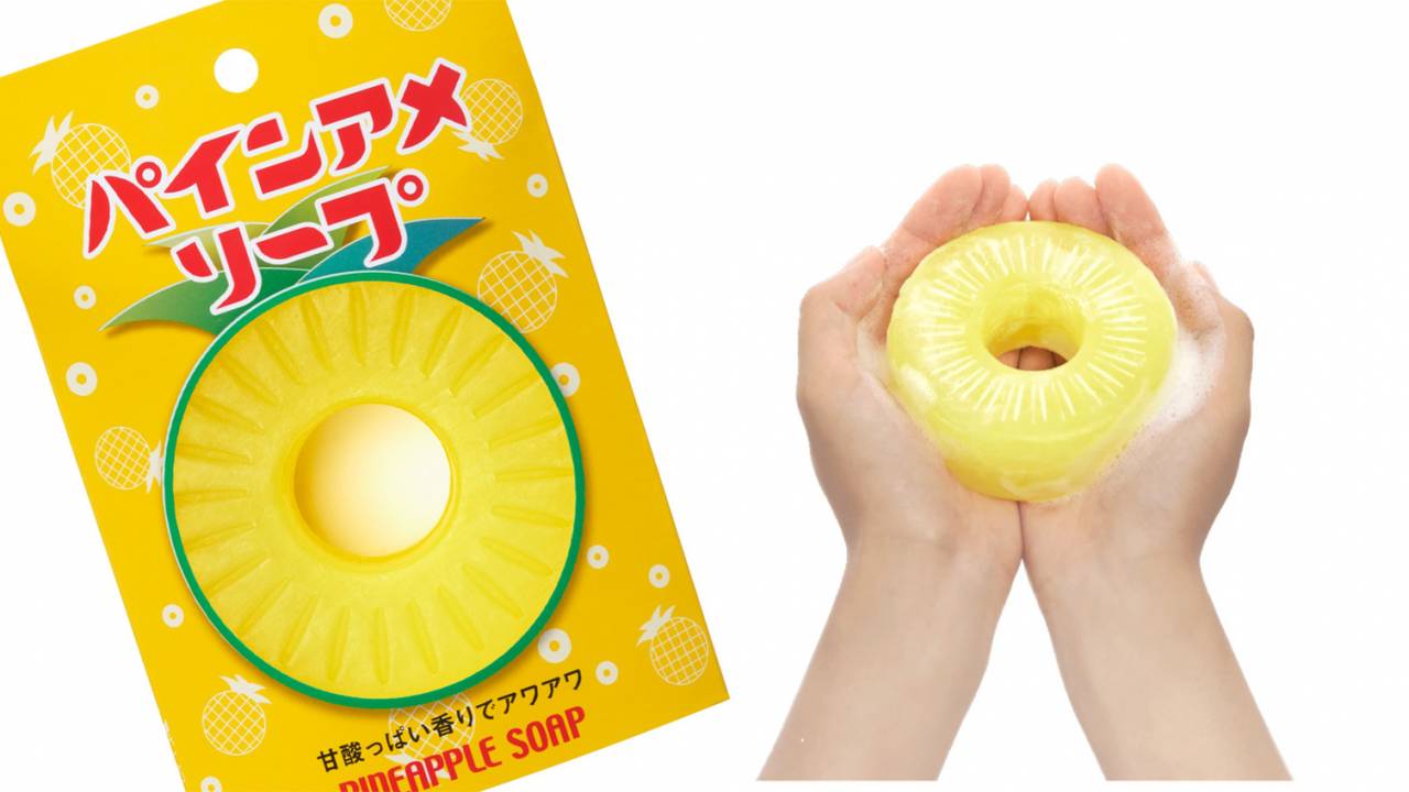 「パインアメ」の香り・色・形を再現した石鹸『パインアメソープ』発売