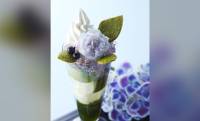 雨露に濡れる紫陽花をイメージ。伊藤久右衛門が毎年人気の『紫陽花パフェ』の提供をスタート