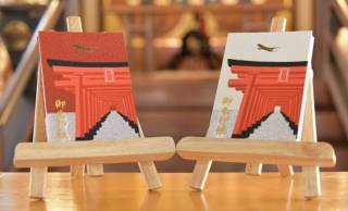 日本航空(JAL)と羽田空港近くの守稲荷神社によるコラボ御朱印帳が発売！京友禅手捺染を採用