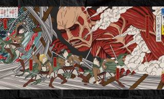 限定300枚！「進撃の巨人」の世界を歌川国芳の名画で表現した浮世絵木版画 『巨人襲来之図』が発売