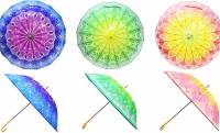 伝統工芸「切子硝子」の文様をイメージしデザインされた透明傘が美しい！天然竹16本骨仕様