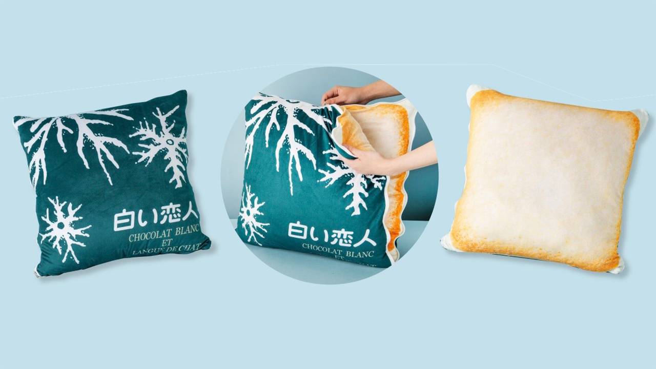 あのデザインまんま！北海道の定番みやげ「白い恋人」のリバーシブルクッションが登場
