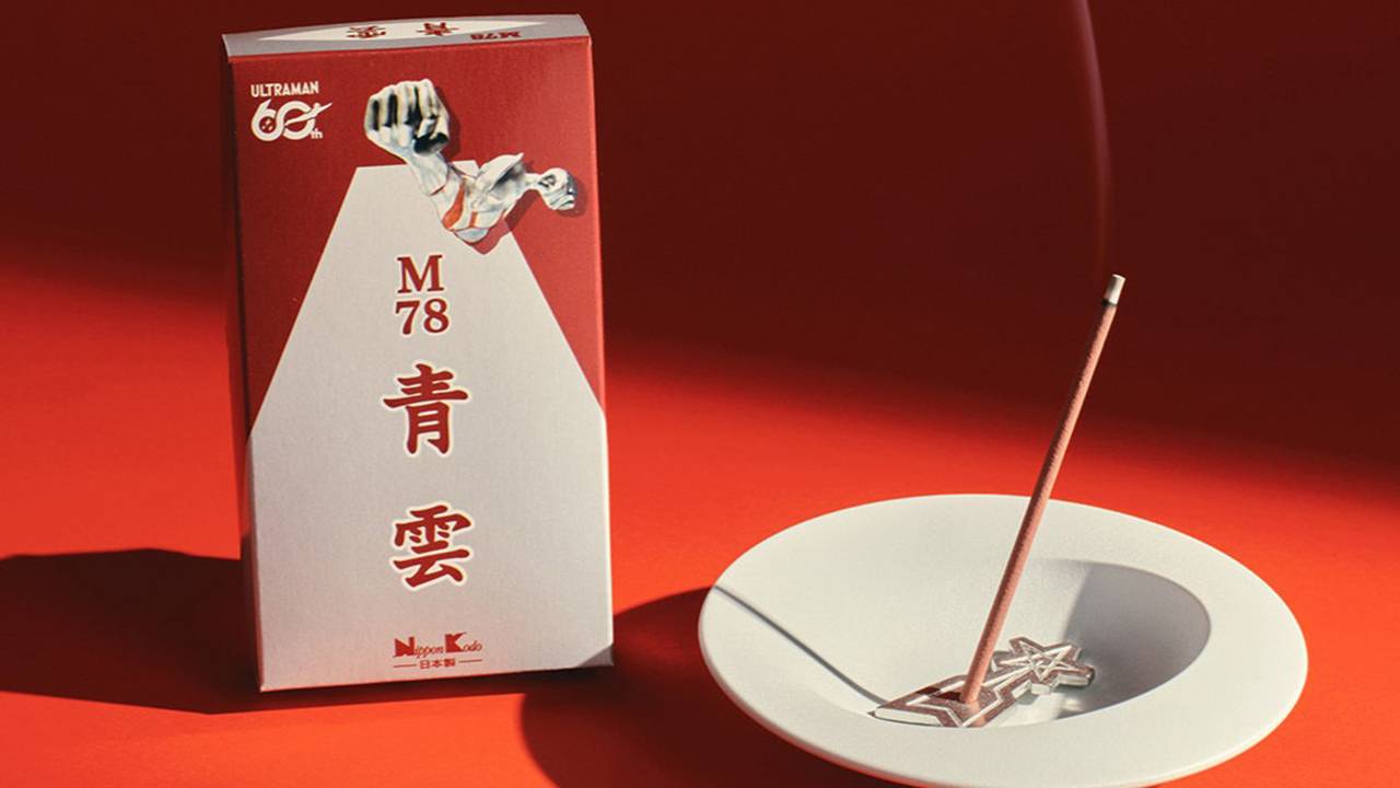 日本香堂とウルトラマンシリーズの初コラボ商品！限定お香「M78青雲」が新発売　流星マークの香立付き